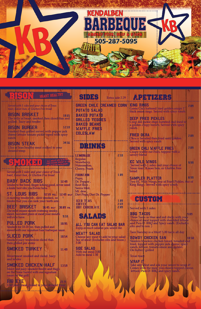 Menu Design by schk for KendalBen Barbeque | Design #11162134