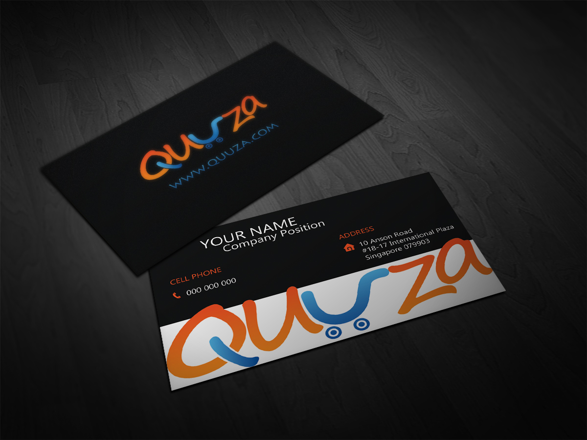 Business Card Design by Cyanide Design for Quuza Pte Ltd | Design #2298476