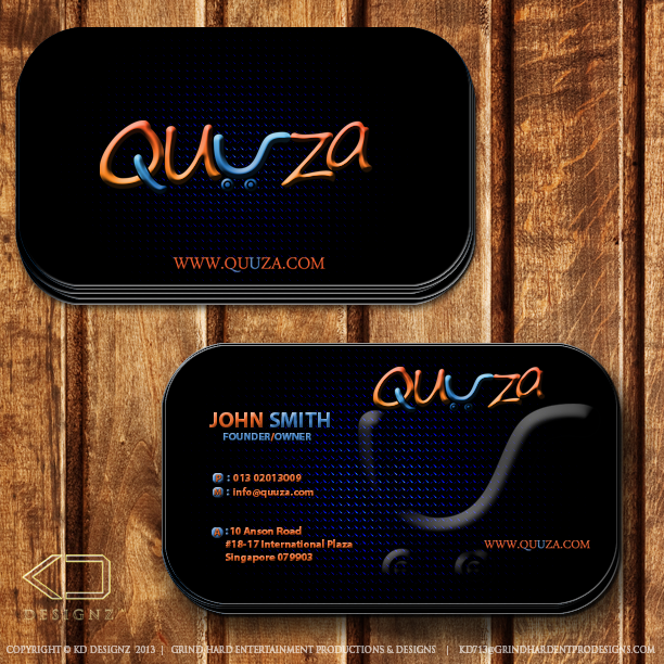 Visitenkarten-Design von KD Designz für Quuza Pte Ltd | Design #2325966