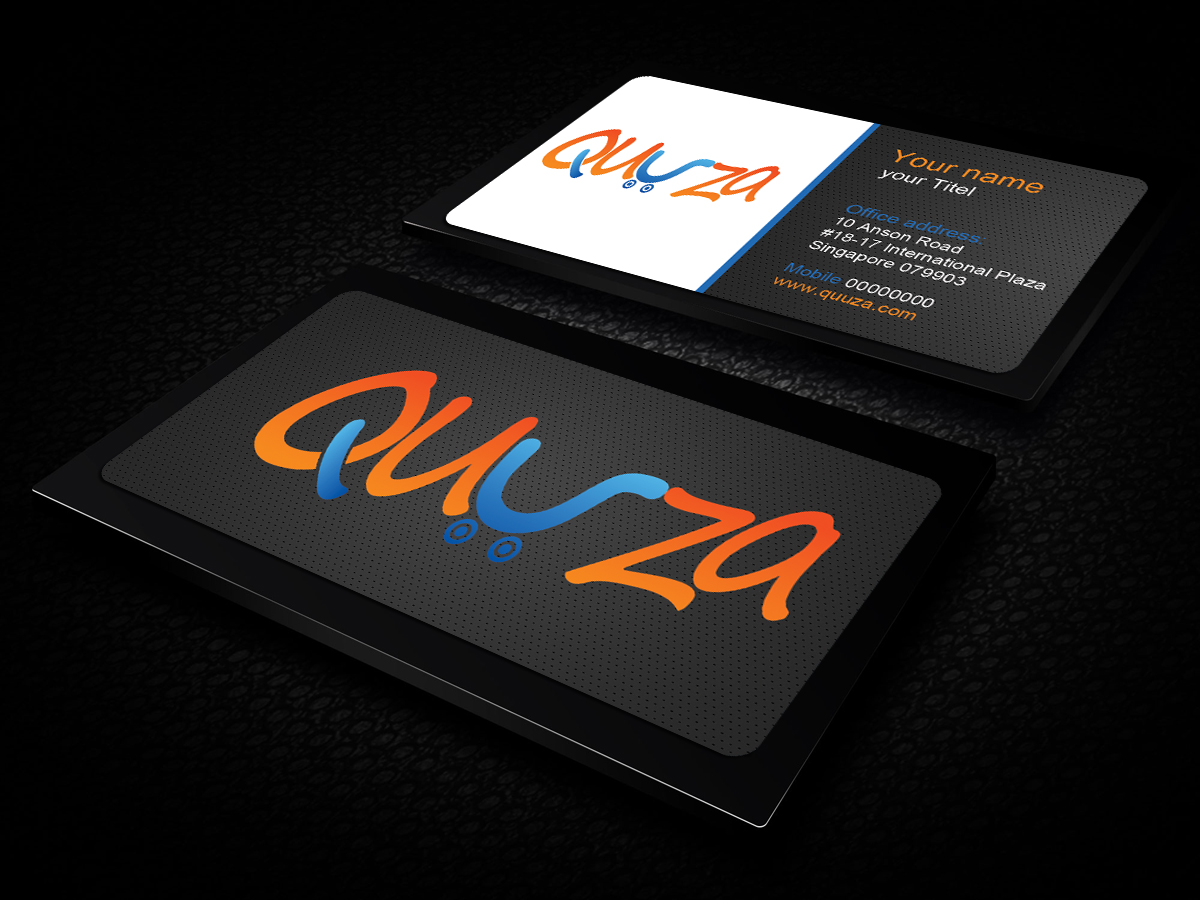Visitenkarten-Design von Harshan für Quuza Pte Ltd | Design #2295762