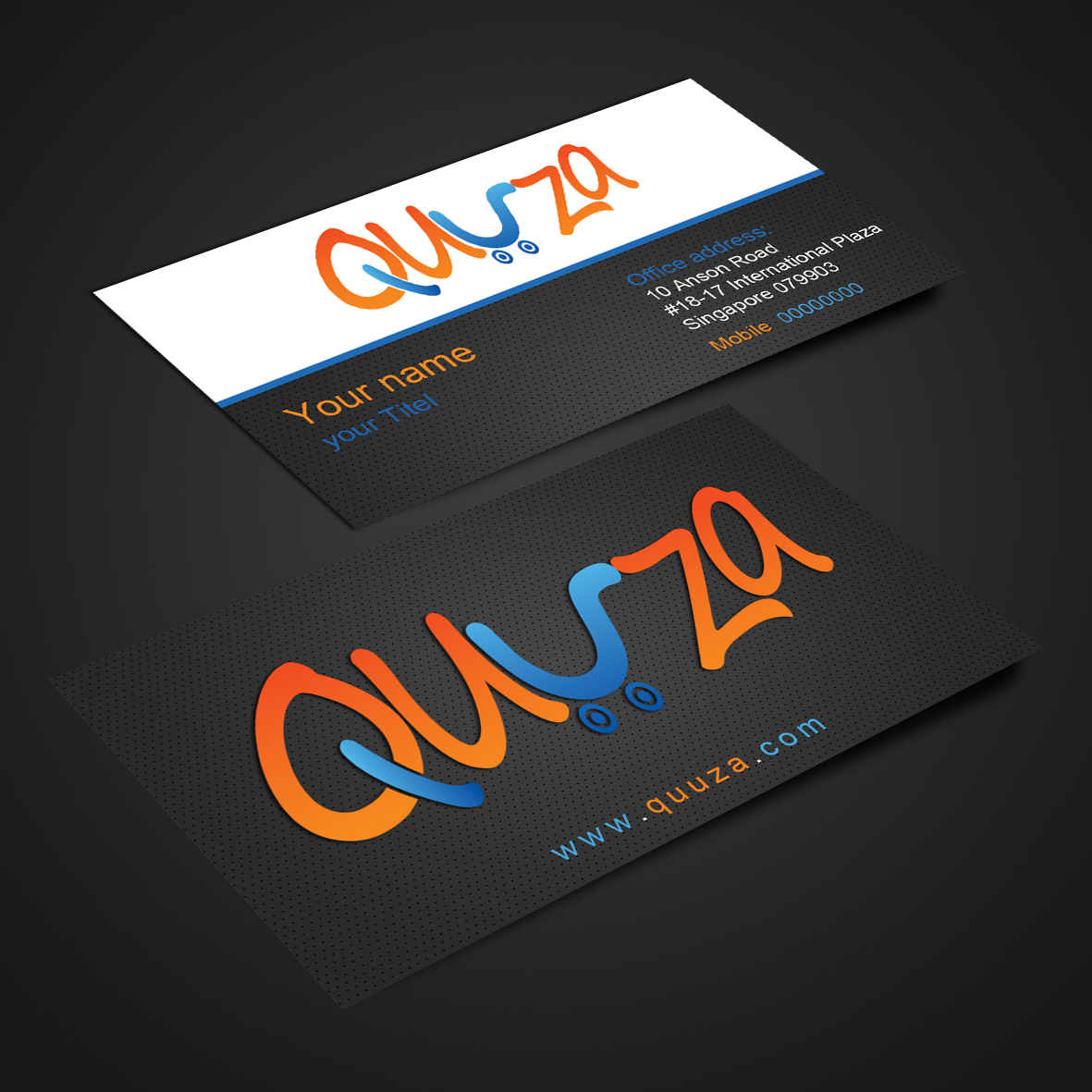 Visitenkarten-Design von Harshan für Quuza Pte Ltd | Design #2295902