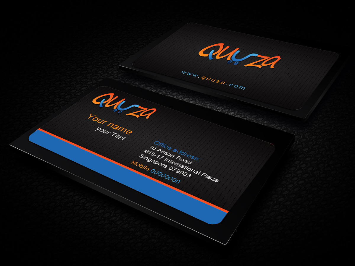 Visitenkarten-Design von Harshan für Quuza Pte Ltd | Design #2296058