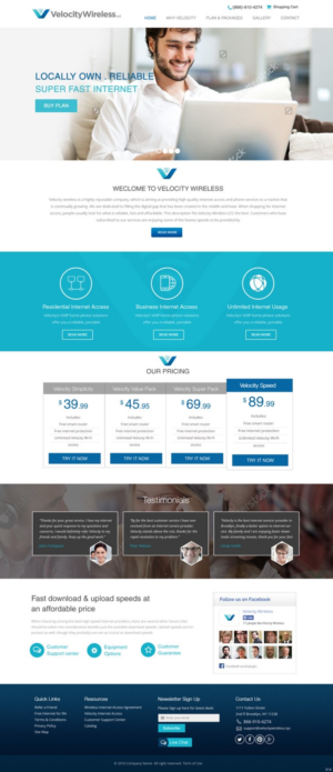 Web Design by pb for velocity  wireless llc | Design: #11136400