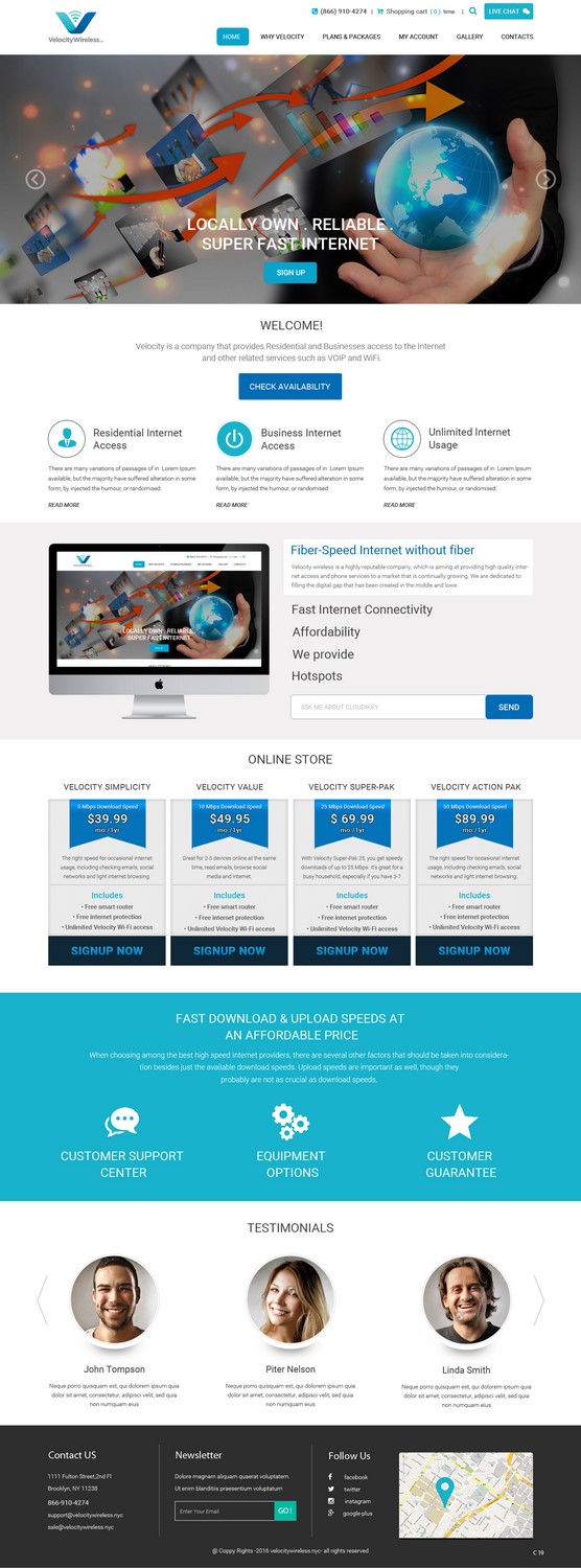 Web Design by pb for velocity  wireless llc | Design #11148572