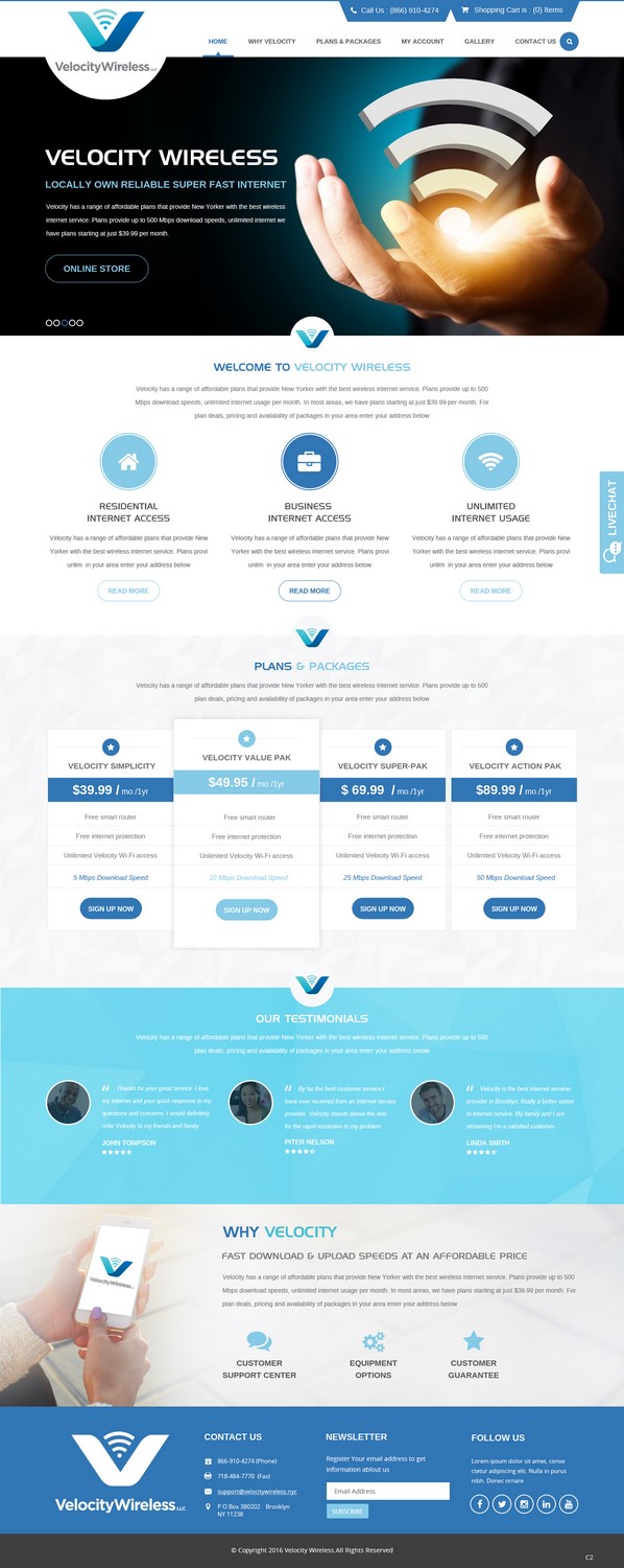 Web Design by pb for velocity  wireless llc | Design: #11148574