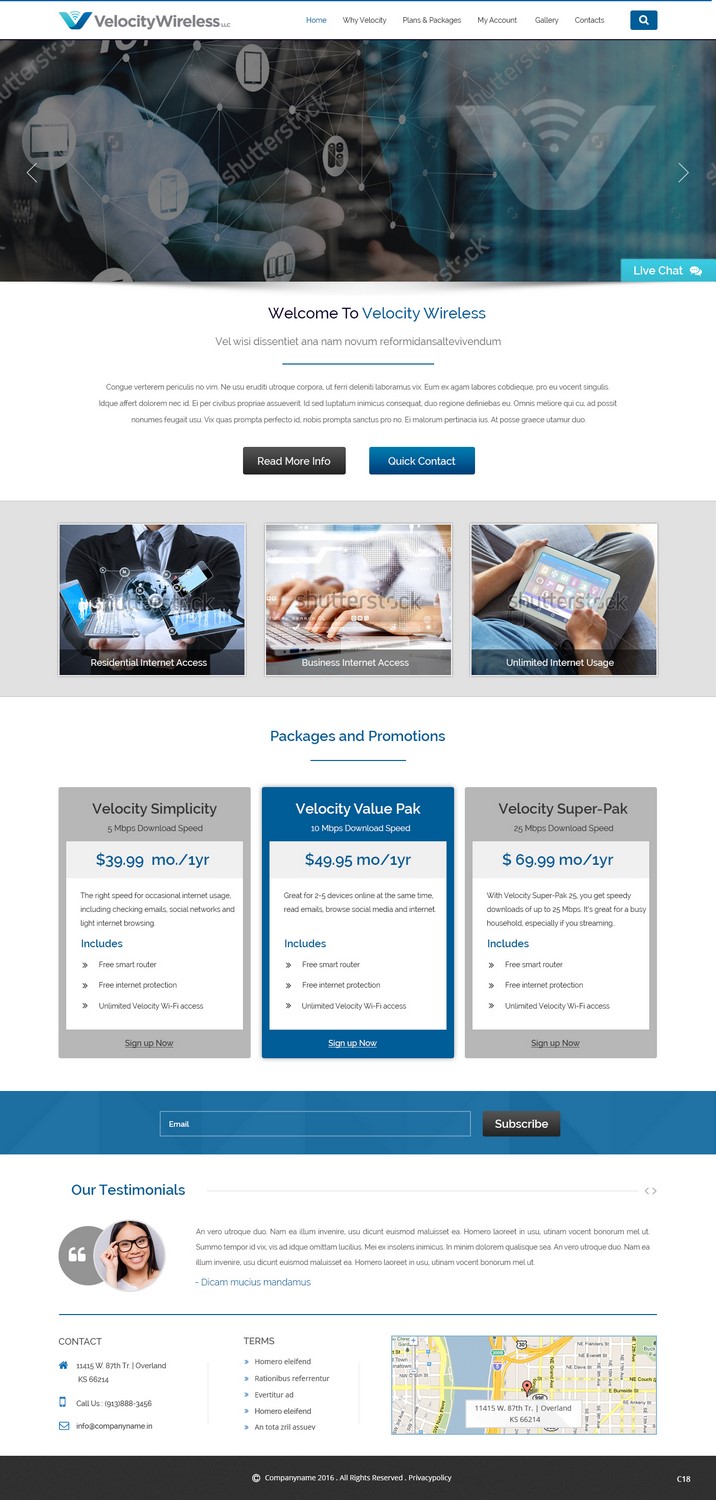 Web Design by pb for velocity  wireless llc | Design #11148578