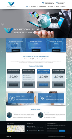 Web Design by pb for velocity  wireless llc | Design: #11148587