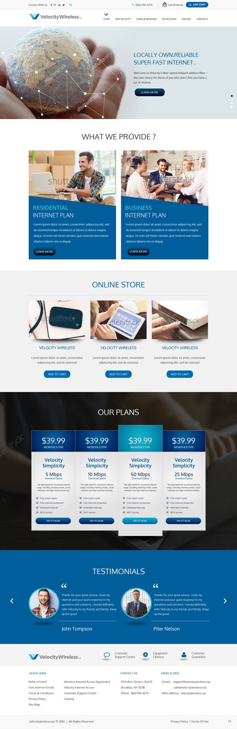 Diseño Web por pb para velocity  wireless llc | Diseño #11152726