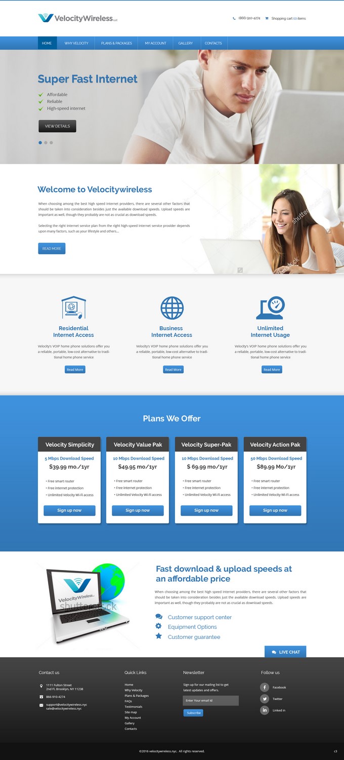 Web Design by pb for velocity  wireless llc | Design #11152727