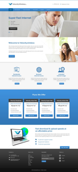 Web Design by pb for velocity  wireless llc | Design: #11152727