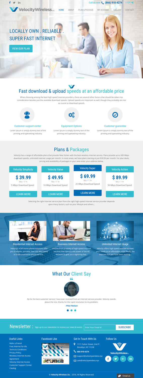 Web Design by rightway for velocity  wireless llc | Design #11147585