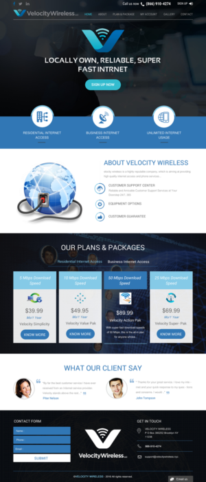 Web Design by rightway for velocity  wireless llc | Design: #11150636