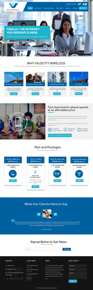 Web Design by Xclusive Designer for velocity  wireless llc | Design #11147289
