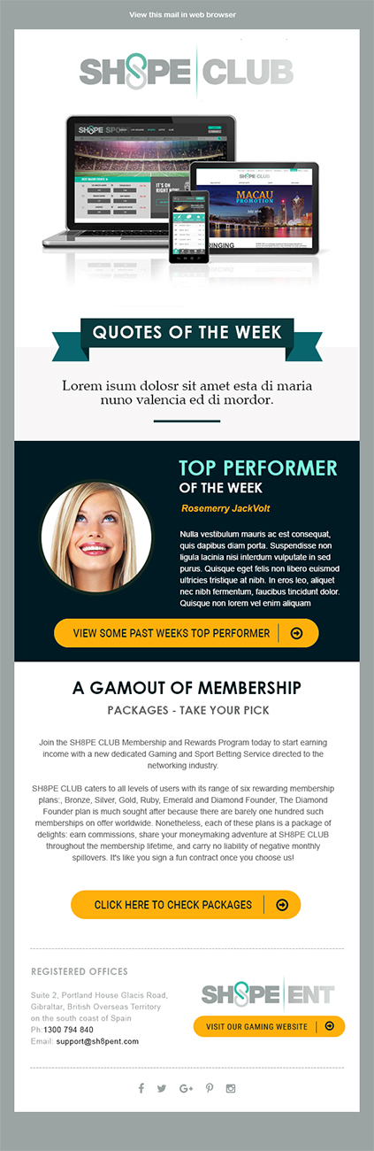 Email Marketing Design by Expert Designer for Sh8pe Entertainment | Design #11175678