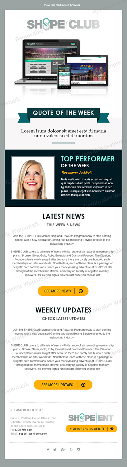 Email Marketing Design by Expert Designer for Sh8pe Entertainment | Design #11195728