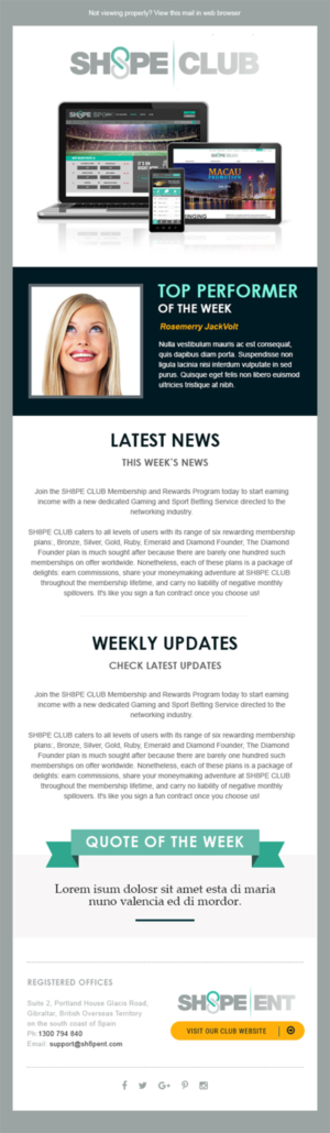 Email Marketing Design by Expert Designer for Sh8pe Entertainment | Design #11221167