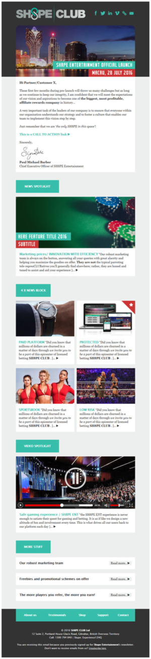 Email Marketing Design by gfxer for Sh8pe Entertainment | Design: #11195421
