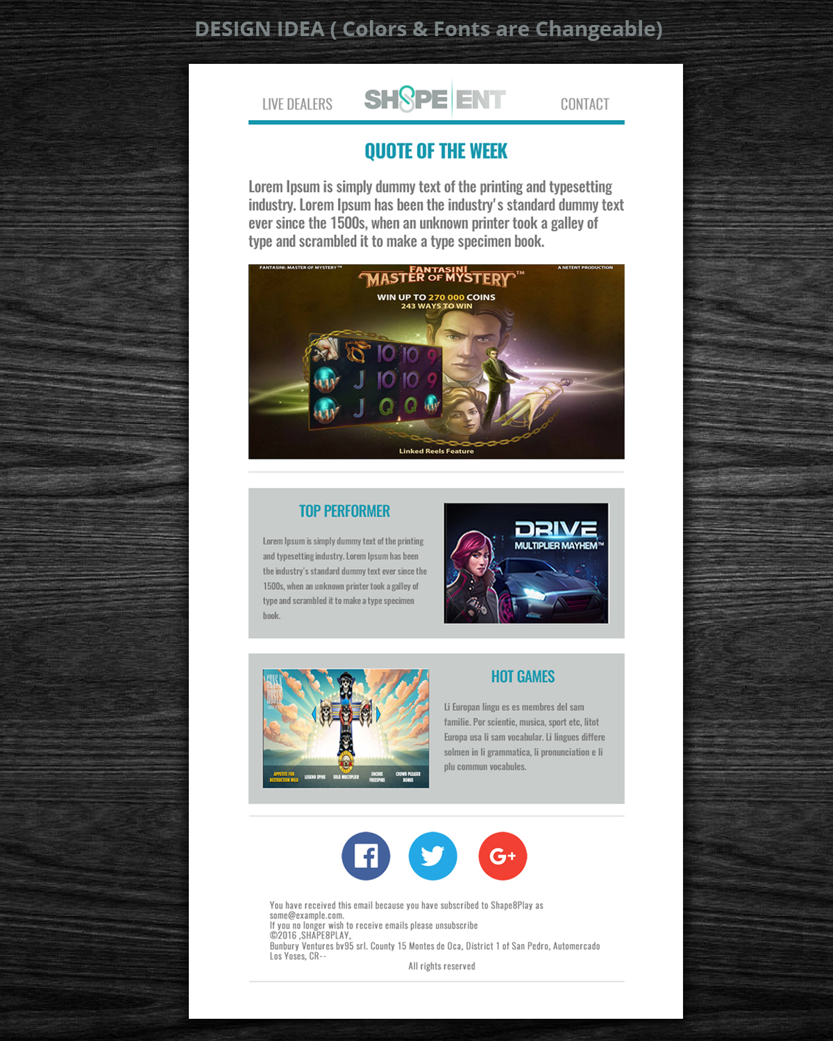 Email Marketing Design by Venkat for Sh8pe Entertainment | Design #11165398