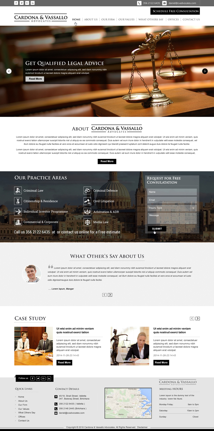 Web Design by harmi_199 for Cardona & Vassallo Advocates | Design #11153103