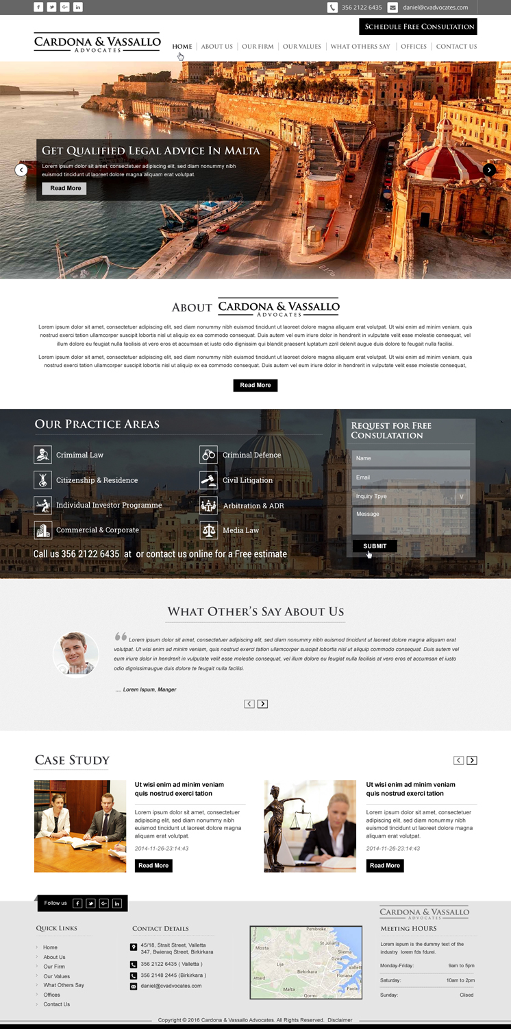 Web Design by harmi_199 for Cardona & Vassallo Advocates | Design #11153104