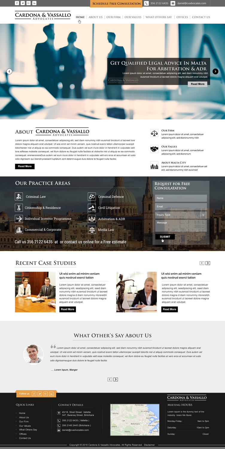 Web Design by HarmiDesigning for Cardona & Vassallo Advocates | Design #11153260