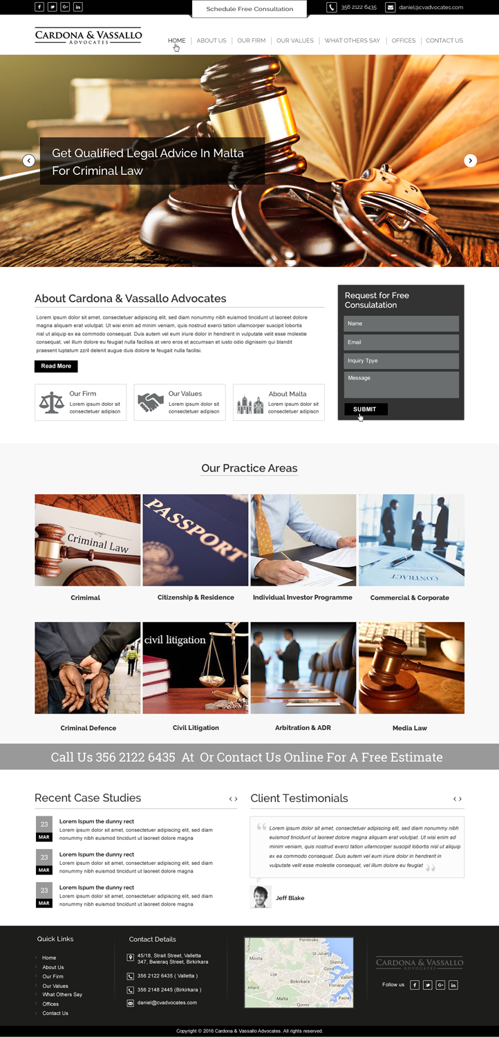 Web Design by HarmiDesigning for Cardona & Vassallo Advocates | Design #11162084
