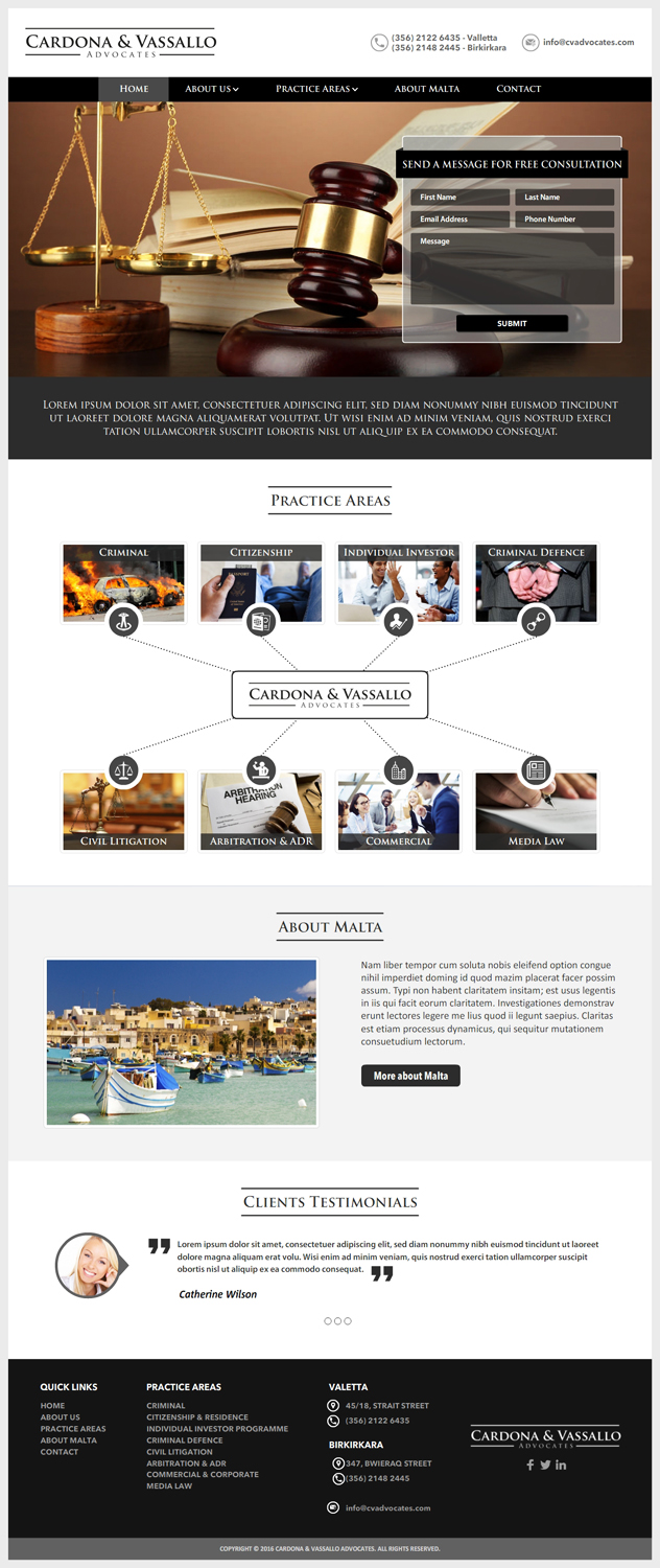 Web Design by -Marc- for Cardona & Vassallo Advocates | Design #11137134