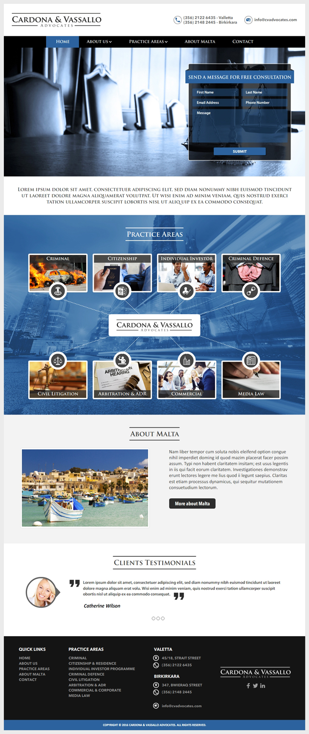 Web Design by -Marc- for Cardona & Vassallo Advocates | Design #11137413