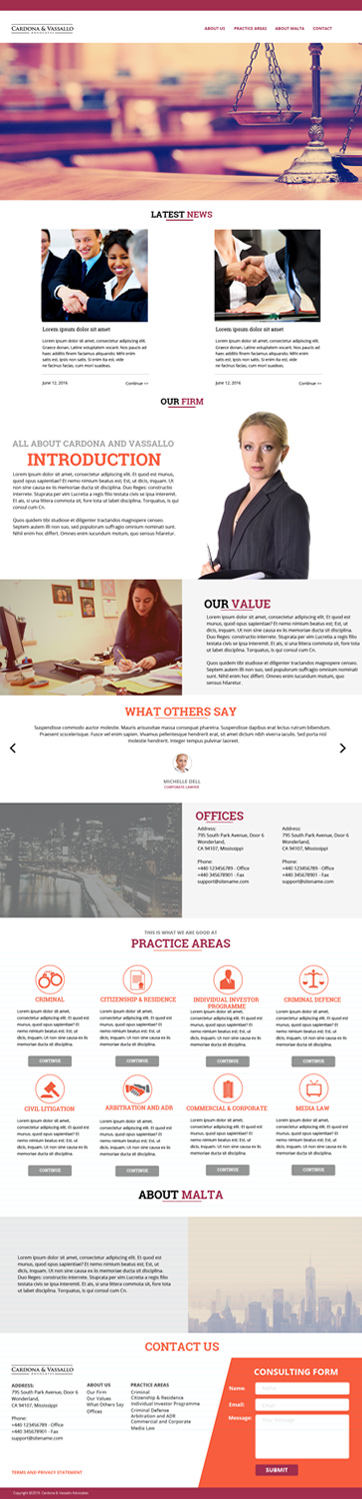 Diseño Web por Think1st para Cardona & Vassallo Advocates | Diseño #11193415