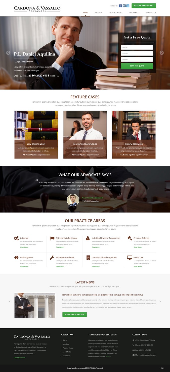 Web Design by pb for Cardona & Vassallo Advocates | Design #11148438