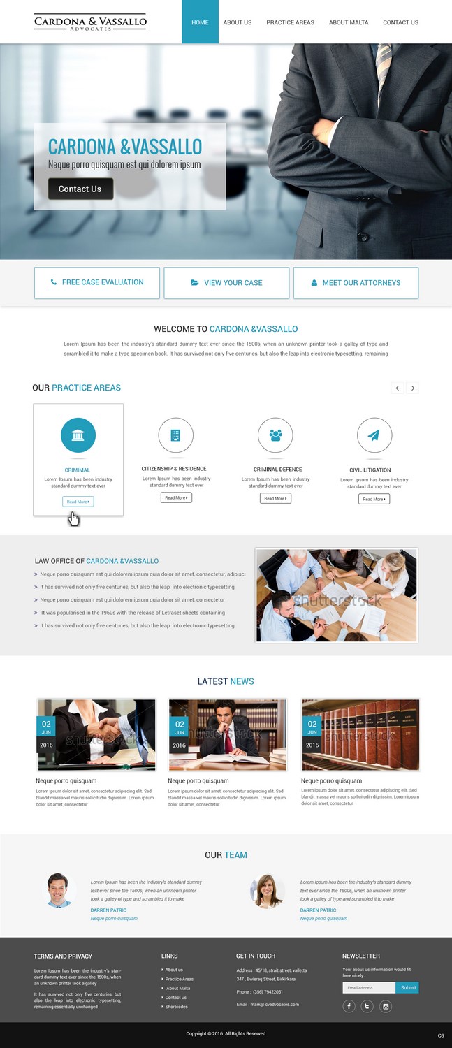 Web Design by pb for Cardona & Vassallo Advocates | Design #11148440