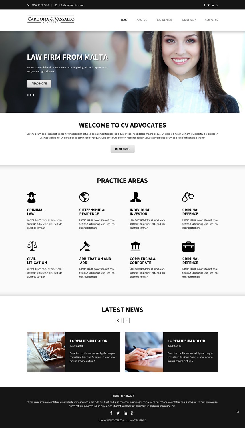 Web Design by pb for Cardona & Vassallo Advocates | Design #11148447