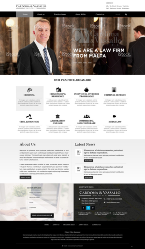 Web Design par pb pour Cardona & Vassallo Advocates | Design : #11156314