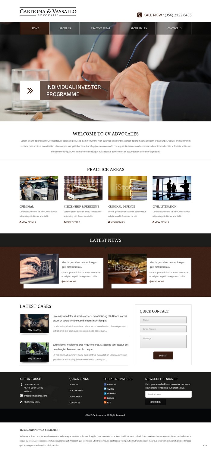 Web-Design von pb für Cardona & Vassallo Advocates | Design #11156315