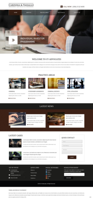 Web Design par pb pour Cardona & Vassallo Advocates | Design : #11156315