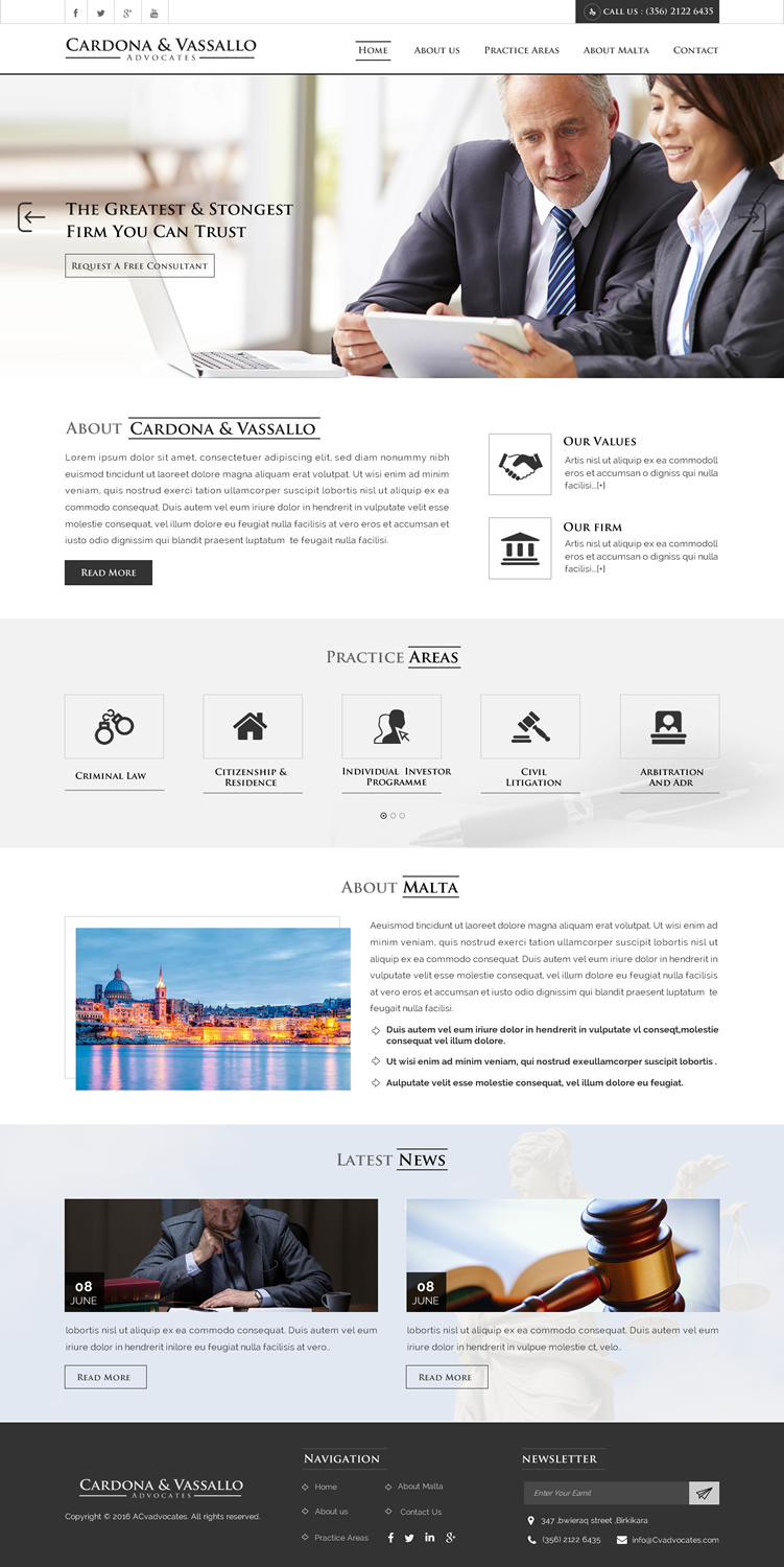 Web Design by Sbss for Cardona & Vassallo Advocates | Design #11144287