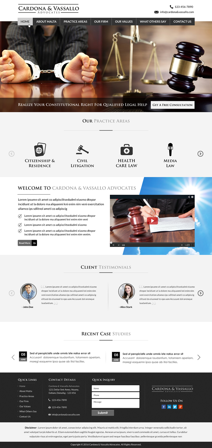 Web Design by Sbss for Cardona & Vassallo Advocates | Design #11147949