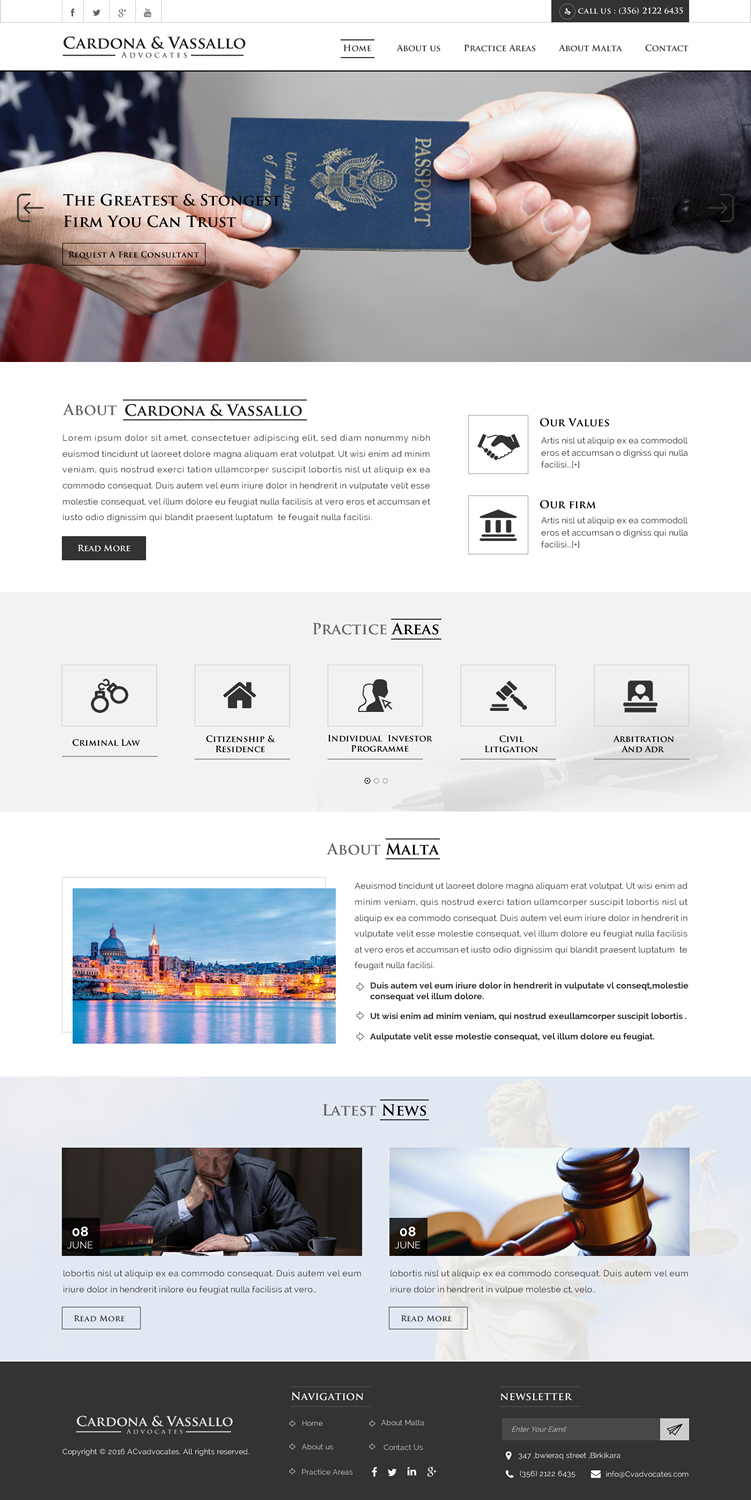 Web Design par Sbss pour Cardona & Vassallo Advocates | Design #11149973