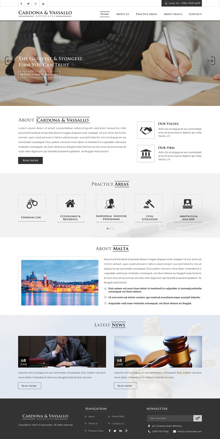 Web Design by Sbss for Cardona & Vassallo Advocates | Design #11149974