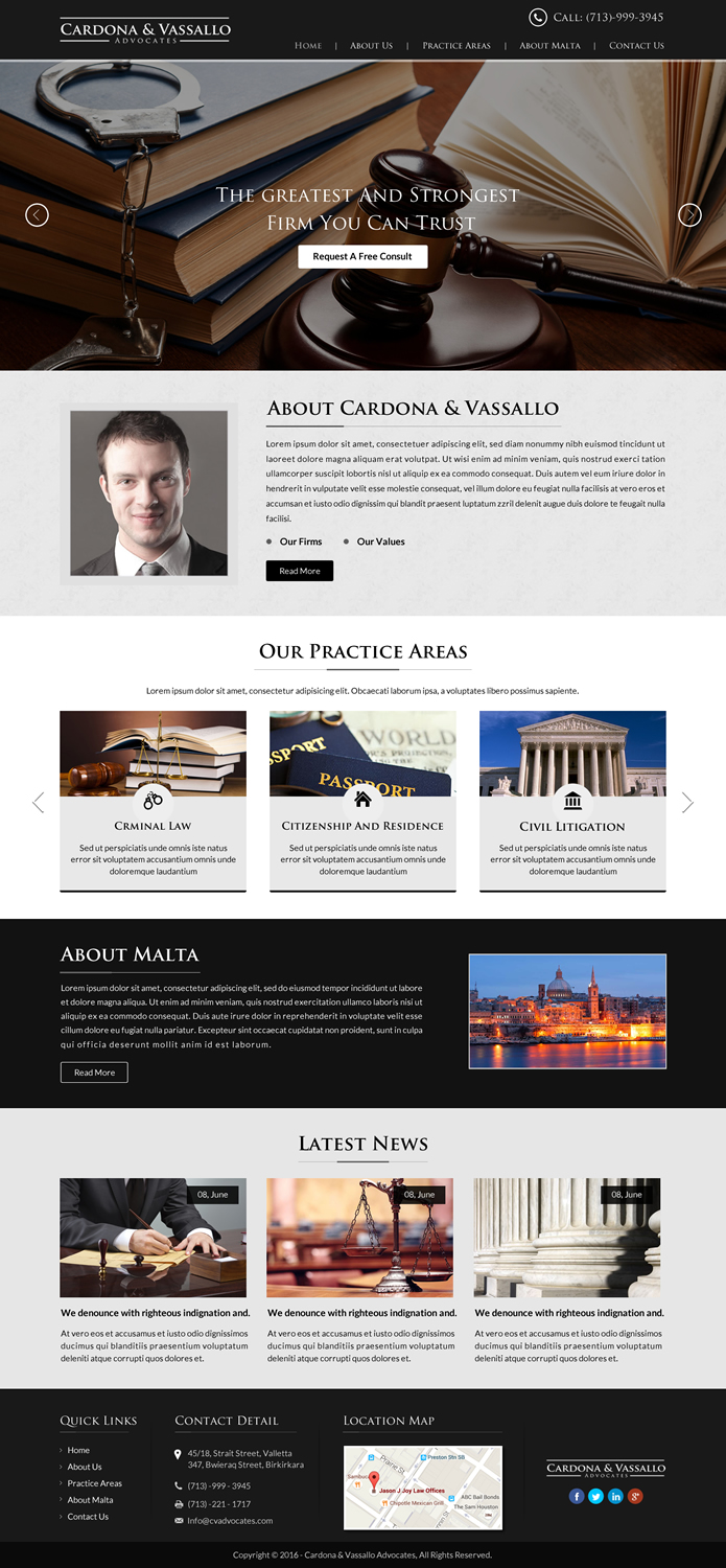 Web-Design von Sbss für Cardona & Vassallo Advocates | Design #11149976