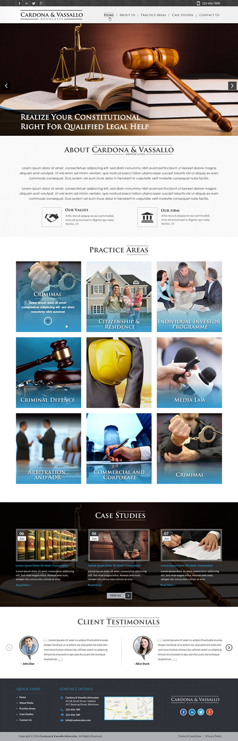 Web-Design von Sbss für Cardona & Vassallo Advocates | Design #11149989