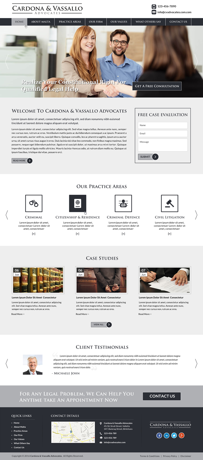 Web-Design von Sbss für Cardona & Vassallo Advocates | Design #11149991