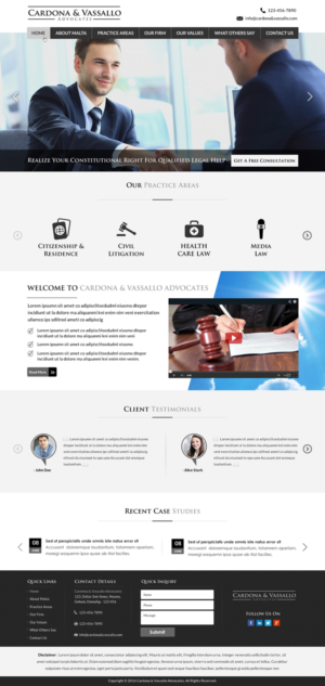 Web Design par Sbss pour Cardona & Vassallo Advocates | Design : #11150004