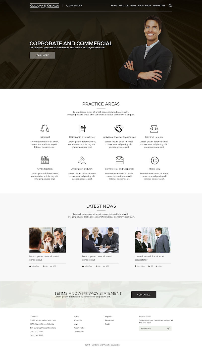 Web Design by dii for Cardona & Vassallo Advocates | Design #11173272