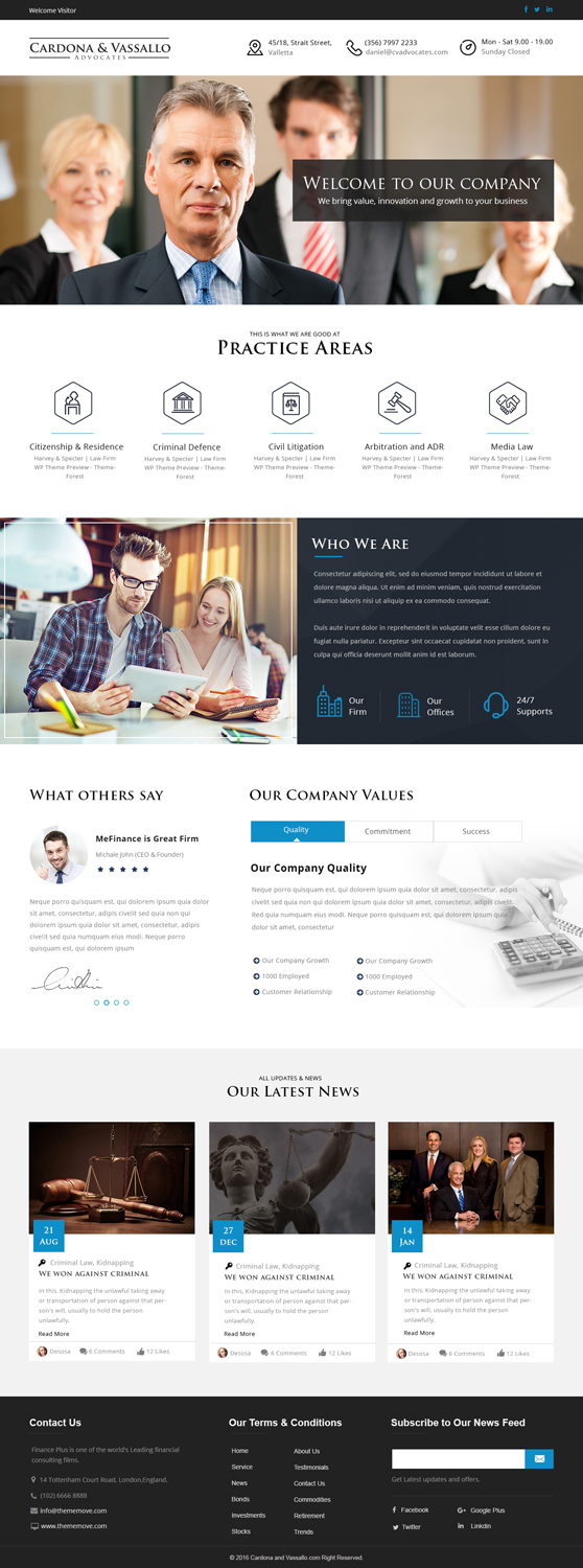 Web Design par Xclusive Designers pour Cardona & Vassallo Advocates | Design #11134968
