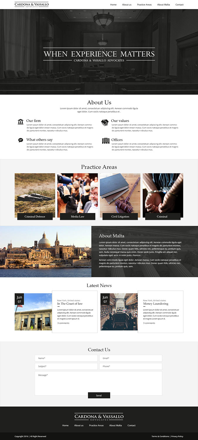 Web Design par syrwebdevelopment pour Cardona & Vassallo Advocates | Design #11154274