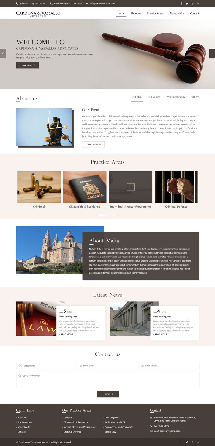 Web Design by nzdesigners for Cardona & Vassallo Advocates | Design #11147035