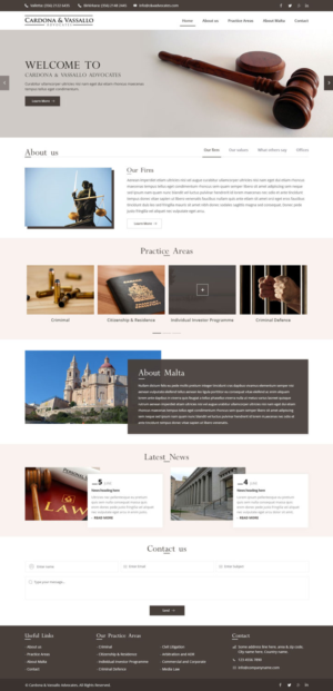 Web Design par nzdesigners pour Cardona & Vassallo Advocates | Design #11154292