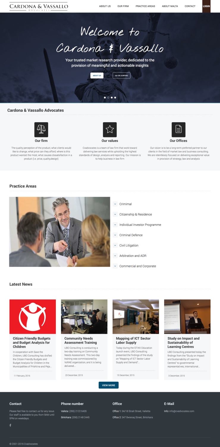 Diseño Web por cCopilot para Cardona & Vassallo Advocates | Diseño #11145916