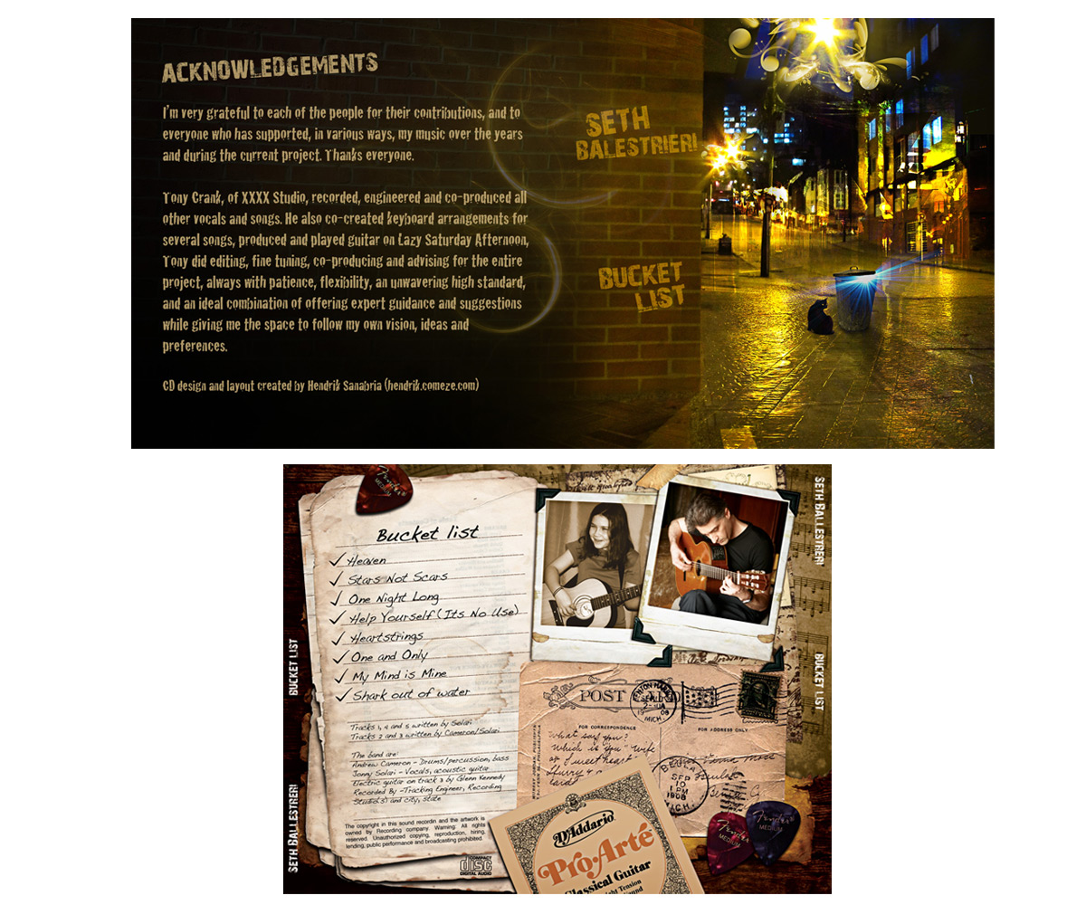 CD-Cover-Design von Hendrik für SethBalestrieriMusicManager | Design #2313227